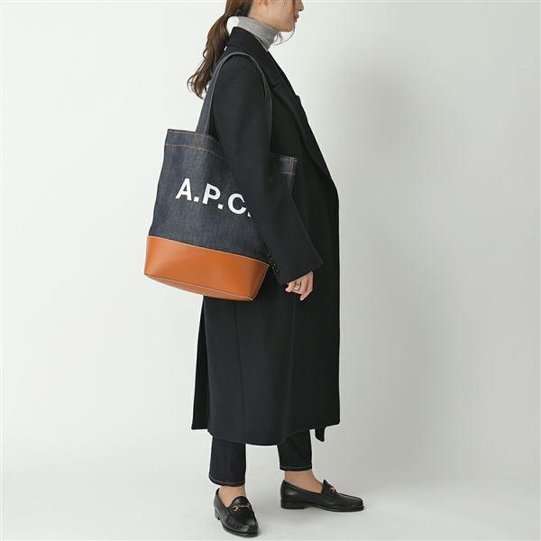 Apc A P C アーペーセー Coddp M Axelle デニム レザー トートバッグ ショッピングバッグ Caf Caramel 鞄 レディース インポートセレクト Musee 通販 Yahoo ショッピング