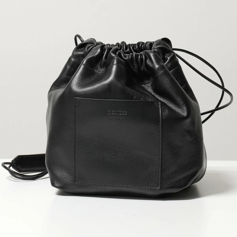 美品 ジルサンダー ショルダーバッグ 巾着 リバーシブル 黒 レザー JIL SANDER（ジルサンダー） ドローストリグバッグ DRAWSTRING SM