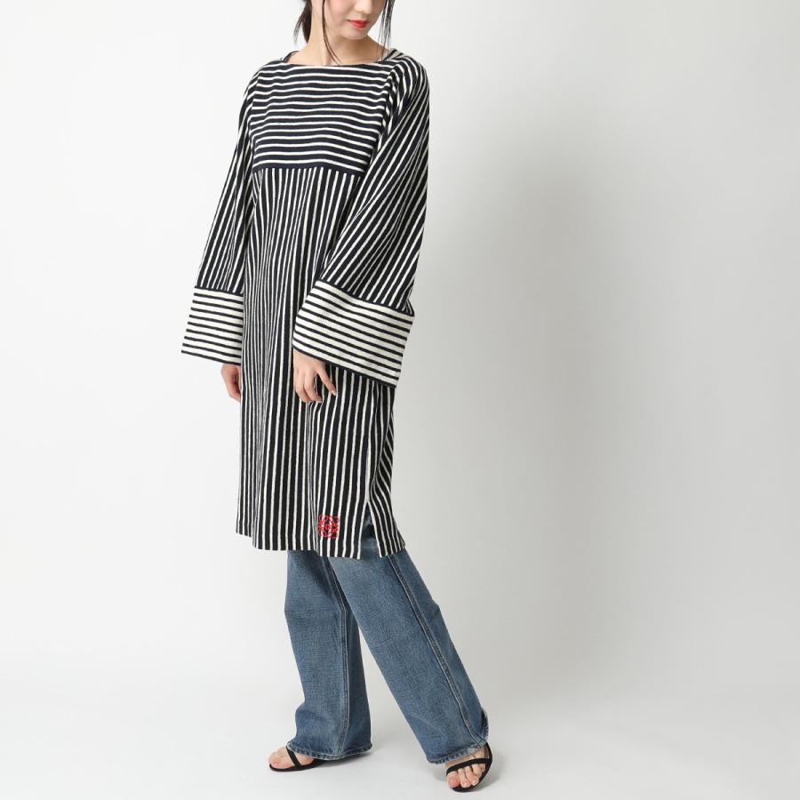 Loewe ロエベ Spc 5409 Navyblu パイル地 ストライプ ワンピース ワイドスリーブ チュニック レディース インポートセレクト Musee 通販 Yahoo ショッピング