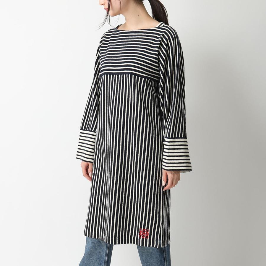 Loewe ロエベ Spc 5409 Navyblu パイル地 ストライプ ワンピース ワイドスリーブ チュニック レディース インポートセレクト Musee 通販 Yahoo ショッピング