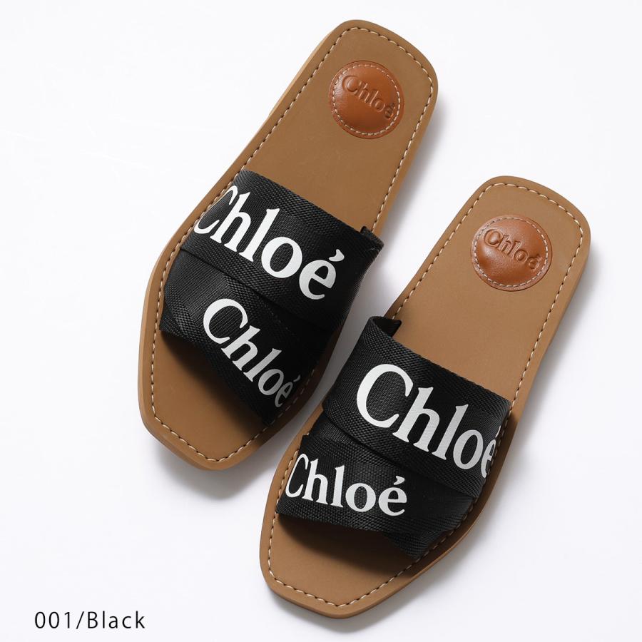 Chloe クロエ サンダル WOODY ウッディ CHC19U18808 レディース フラット ミュール ロゴバンド 靴 カラー2色