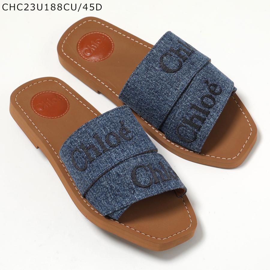 クロエ Chloe 23.5 サンダル ウッディスライド サンダル クロス ブラウン クロエ Chloe 23.5 サンダル ウッディスライド サンダル クロス