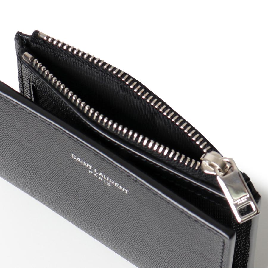 【極美品】サンローラン ファスナー付きパース(ミニウォレット) SAINT LAURENT サンローランパリ 二つ折り財布 575789 BTY0N メンズ