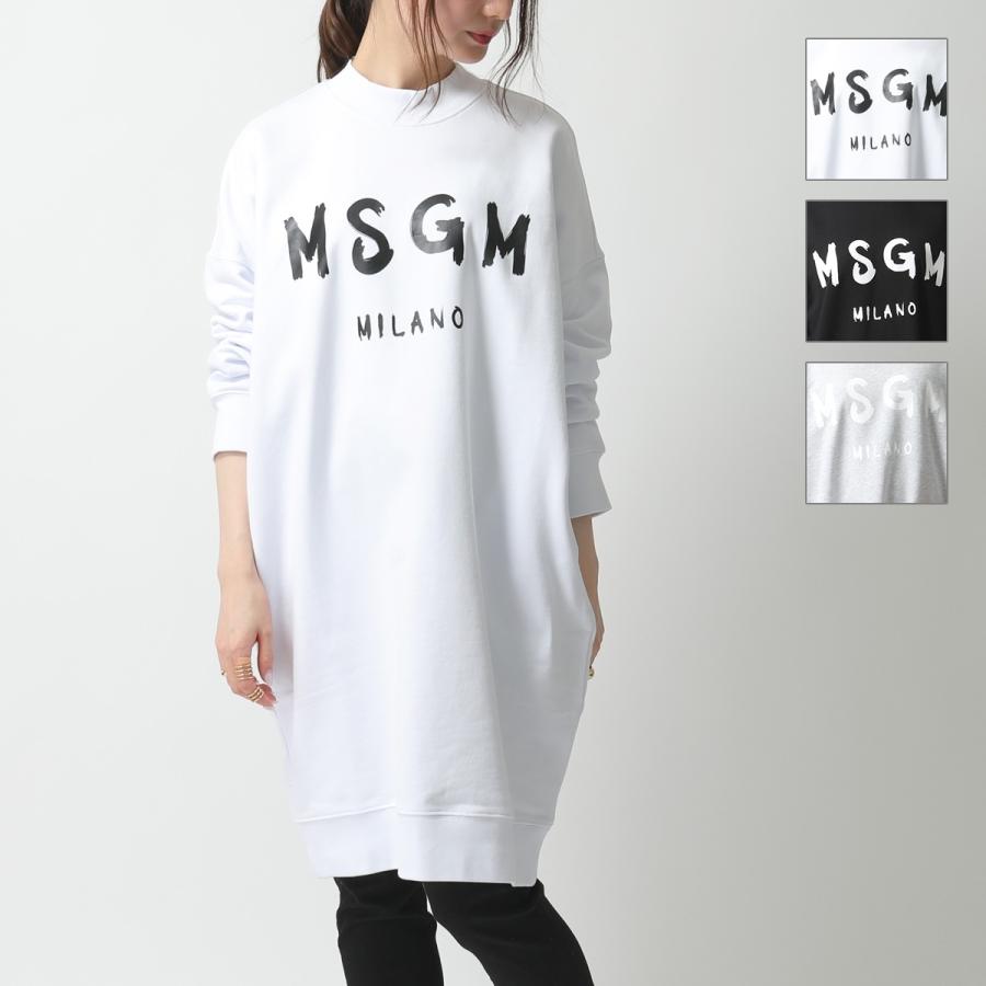 Msgm エムエスジーエム 2841 Mda67 カラー3色 オーバーサイズ スウェット 長袖 トレーナー ワンピース チュニック ペイントロゴ ライト生地 レディース インポートセレクト Musee 通販 Yahoo ショッピング