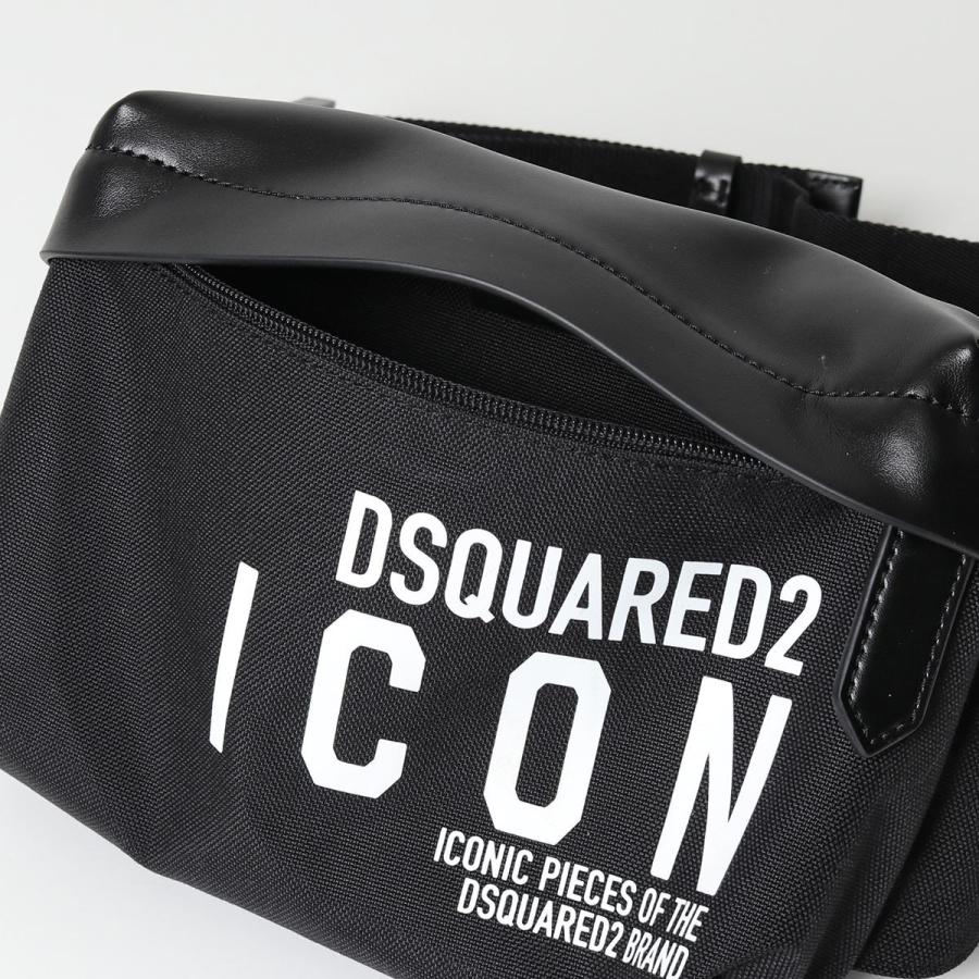DSQUARED2 ディースクエアード BBM0011 11702649 M063  ICON アイコン ナイロン×レザー ベルトバッグ ボディバッグ ウエストバッグ NERO+BIANCO 鞄 メンズ 人気・おすすめ｜使いやすい・旅行におすすめ 品質保証 全国発送 正規品・日本国内発送・安心保証付き