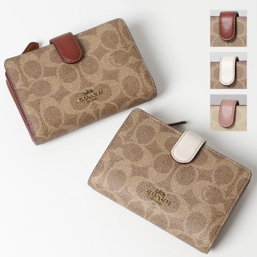 Coach コーチ 33034 Clrbk Cnv Sig Md Crn カラー3色 Cマーク ストラップ レザー 二つ折り財布 ミディアム レディース 320305152 インポートセレクト Musee 通販 Yahoo ショッピング