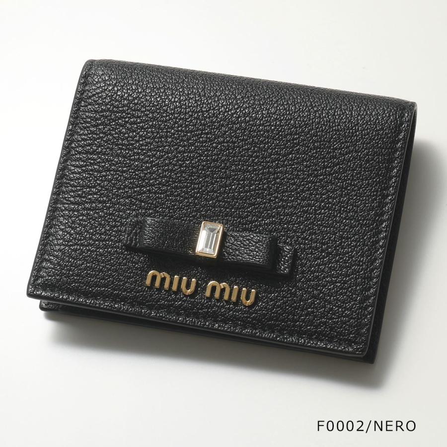 MIUMIU ミュウミュウ 二つ折り財布 MADRAS FIOCCO 5MV204 2D7A レディース レザー 小銭入れ付き ミニ財布 豆財布 カラー5色｜s-musee｜04
