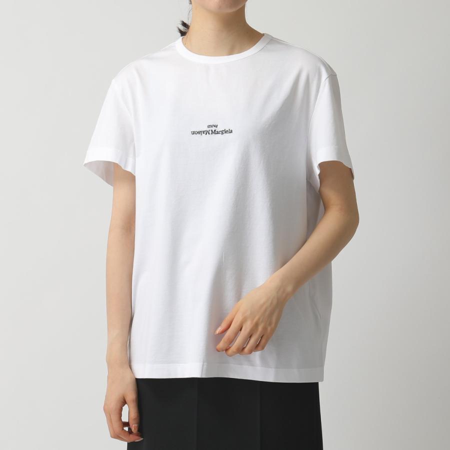 MAISON MARGIELA メゾンマルジェラ 10 Tシャツ S30GC0701 S22816 レディース ディストーテッド 刺繍ロゴ 半袖 カットソー クルーネック 丸首 カラー2色｜s-musee｜07