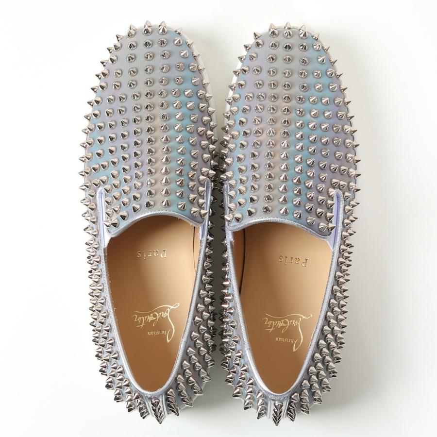 [大特価] Christian Louboutin クリスチャンルブタン 1201044 Roller Boat スタッズ装飾 レザー スリッポン ローカットスニーカー 靴 Ｍ251/MULTI-SILVER メンズ 【YW1412424246】(50952円)