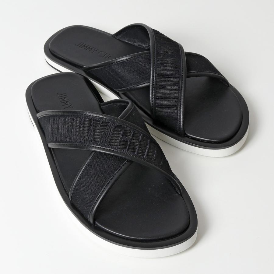 Jimmy Choo ジミーチュウ Palmo Lbi クロスベルト スライド サンダル コンフォート ロゴ刺繍 シューズ 靴 Black メンズ インポートセレクト Musee 通販 Yahoo ショッピング