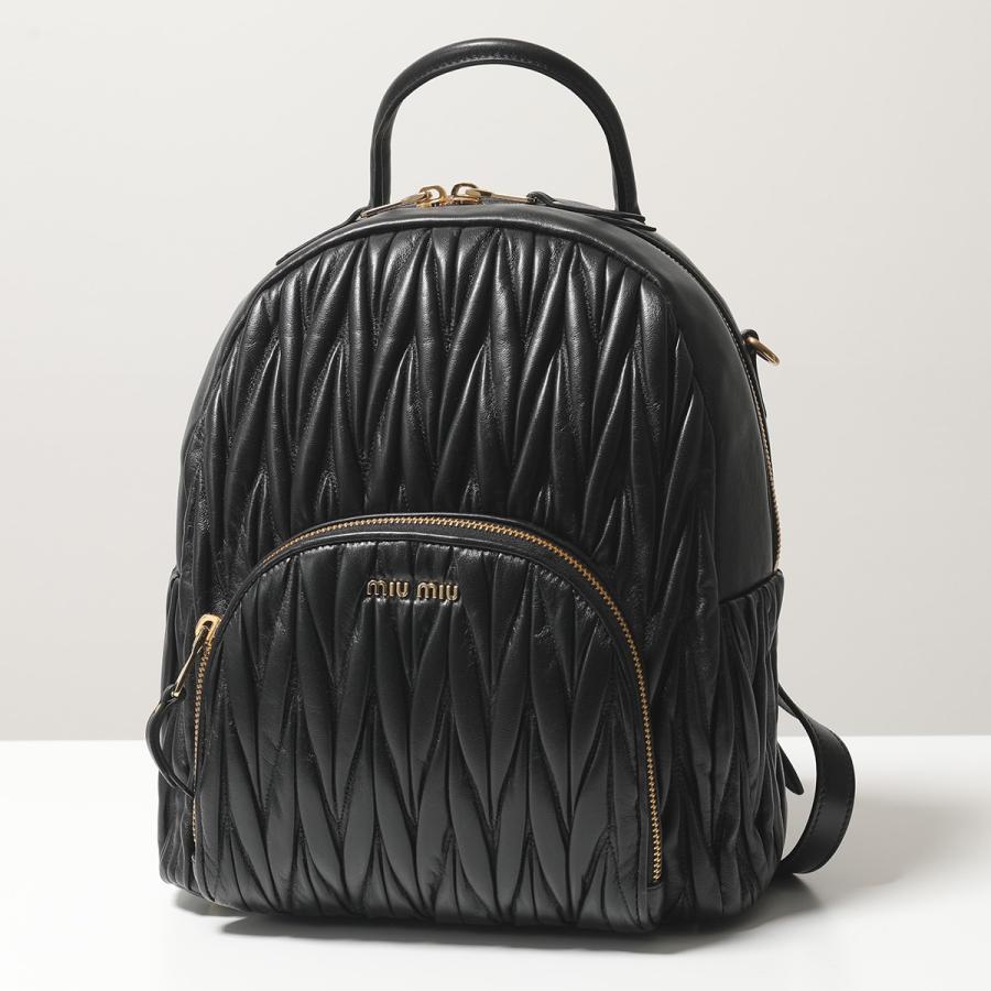 Miumiu ミュウミュウ 5bz022 N Zaino マテラッセ レザー リュック バッグパック F0002 Nero レディース インポートセレクト Musee 通販 Yahoo ショッピング