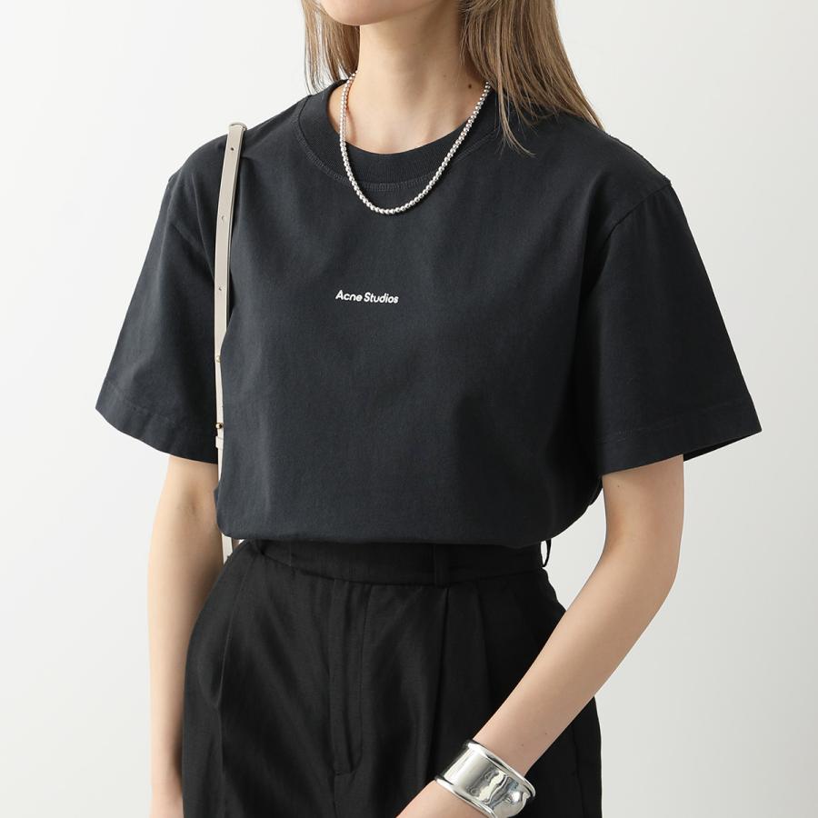 Acne Studios アクネストゥディオズ Tシャツ AL0135 レディース クルーネック 半袖 カットソー ちびロゴ コットン カラー3色｜s-musee｜09