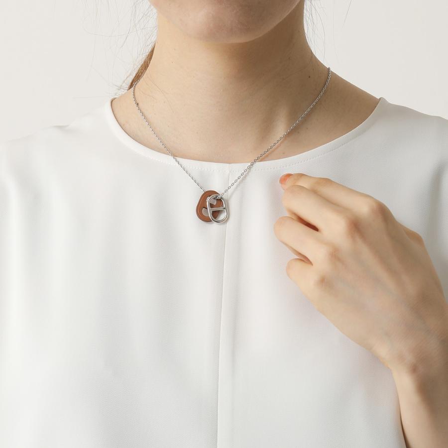 Hermes エルメス Omaillon オーマイヨン ネックレス ペンダント レザーチャーム シェーヌダンクルモチーフ ショッパー付き シルバー レディース インポートセレクト Musee 通販 Yahoo ショッピング