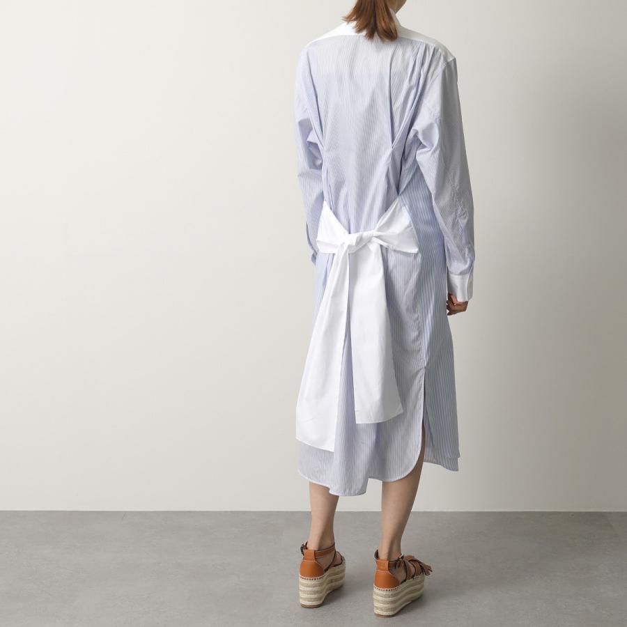Loewe ロエベ Sga Stripe Shirtd シャツドレス シャツワンピース ストライプ 長袖 コットン リボン 5102 Blue Whi レディース インポートセレクト Musee 通販 Yahoo ショッピング