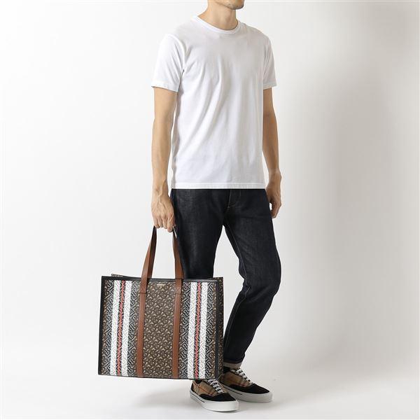 BURBERRY バーバリー 8021488 Monogram Stripe E-canvas Tote Bag