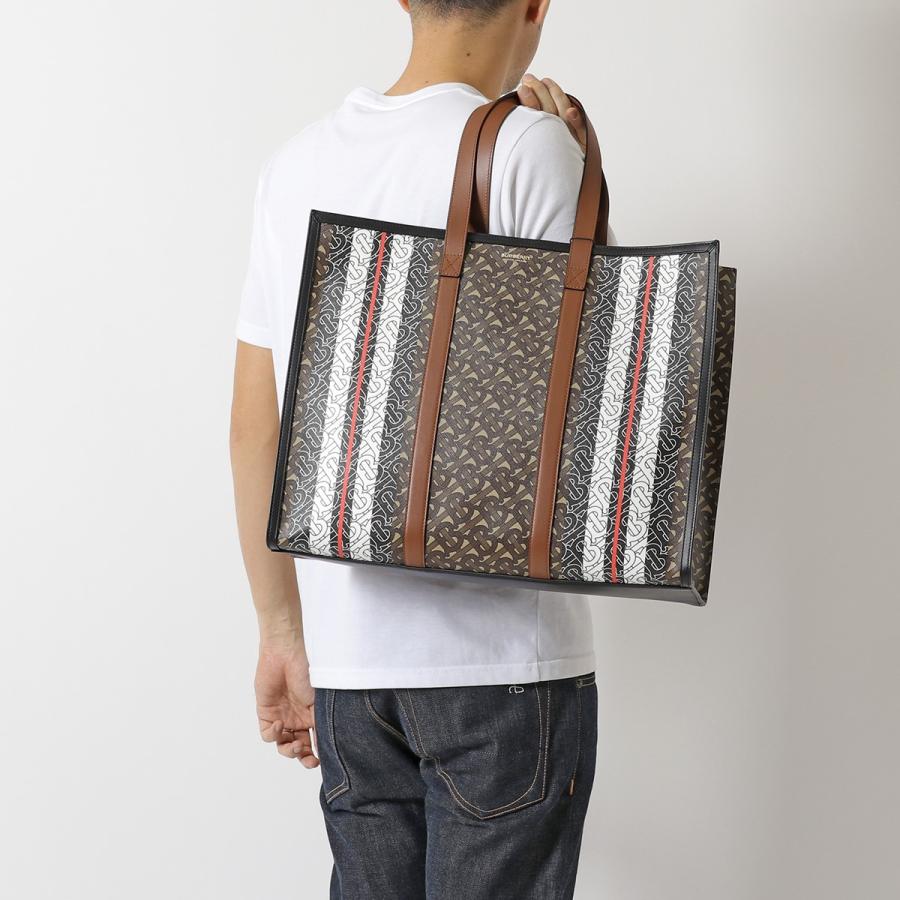 BURBERRY バーバリー 8021488 Monogram Stripe E-canvas Tote Bag BURBERRY バーバリー 8021488 Monogram Stripe E-canvas Tote Bag