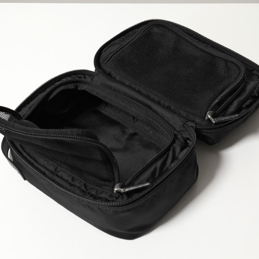 ✨新品未使用✨　PRADA ポーチ　ナイロン　三角プレート　ファスナー　黒色 美品 PRADA プラダ ナイロンポーチ 三角プレート ブラック イタリア製