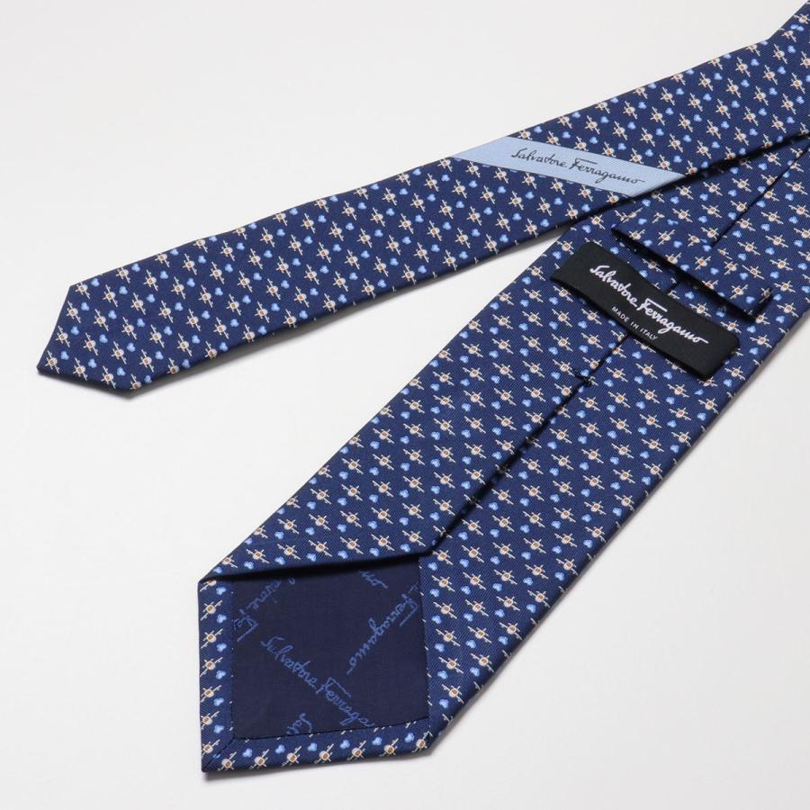 FERRAGAMO フェラガモ ネクタイ 35 0360 メンズ シルク 飛行機