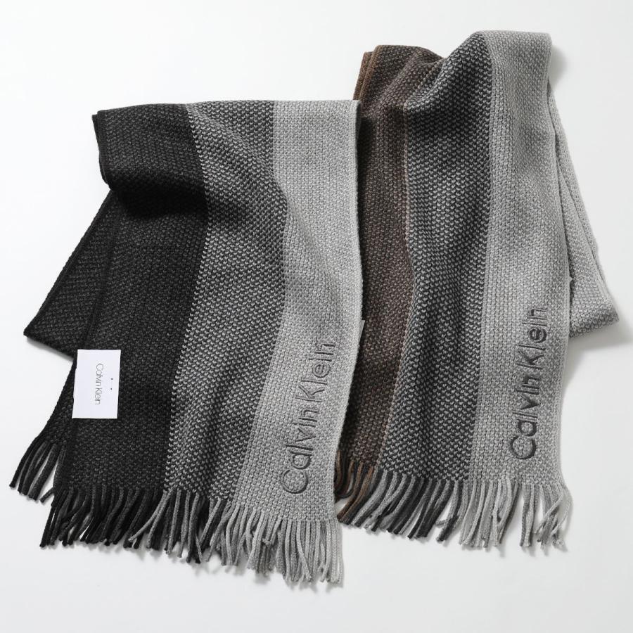 Calvin Klein カルバンクライン Hkc406 カラー2色 マフラー ストール ロゴ刺繍 ストライプ フリンジ メンズ インポートセレクト Musee 通販 Yahoo ショッピング