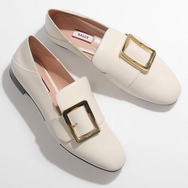 Bally バリー Janelle 458 レザー スリッポン ローファー シューズ フラット ローヒール アーモンドトゥ バックル 靴 Bone 15 レディース インポートセレクト Musee 通販 Yahoo ショッピング