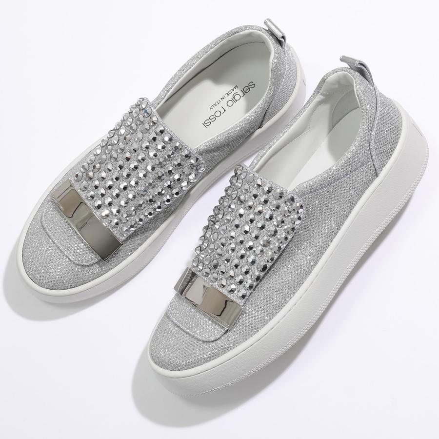 シューズ インポートセレクト プラットフォーム スリッポン レディース 8198 Argento Musee スリッポン スタッズ Rossi スニーカー シルバープレート セルジオ ロッシ Mfi187 Sergio セルジオ ロッシ ラメ 靴 9290 インポートセレクト スリッポン
