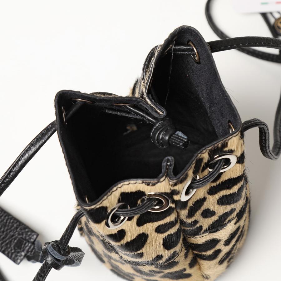 MARCO MASI マルコマージ ハラコ 巾着バッグ レオパード ハンドバッグ MARCO MASI ハラコ 巾着 レオパードレザーバッグ