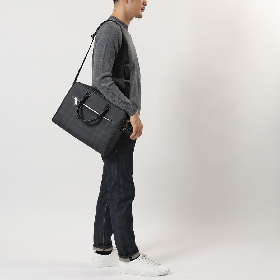 Burberry バーバリー 1 ロンドンチェック レザー ブリーフケース ハンドバッグ ショルダーバッグ Dark Charcoal 鞄 メンズ インポートセレクト Musee 通販 Yahoo ショッピング