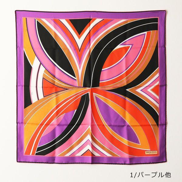 EMILIO PUCCI エミリオプッチ JR483 カラー4色 イタリア製 大判 シルク ストール スカーフ プッチ柄 90×90 レディース｜s-musee｜02