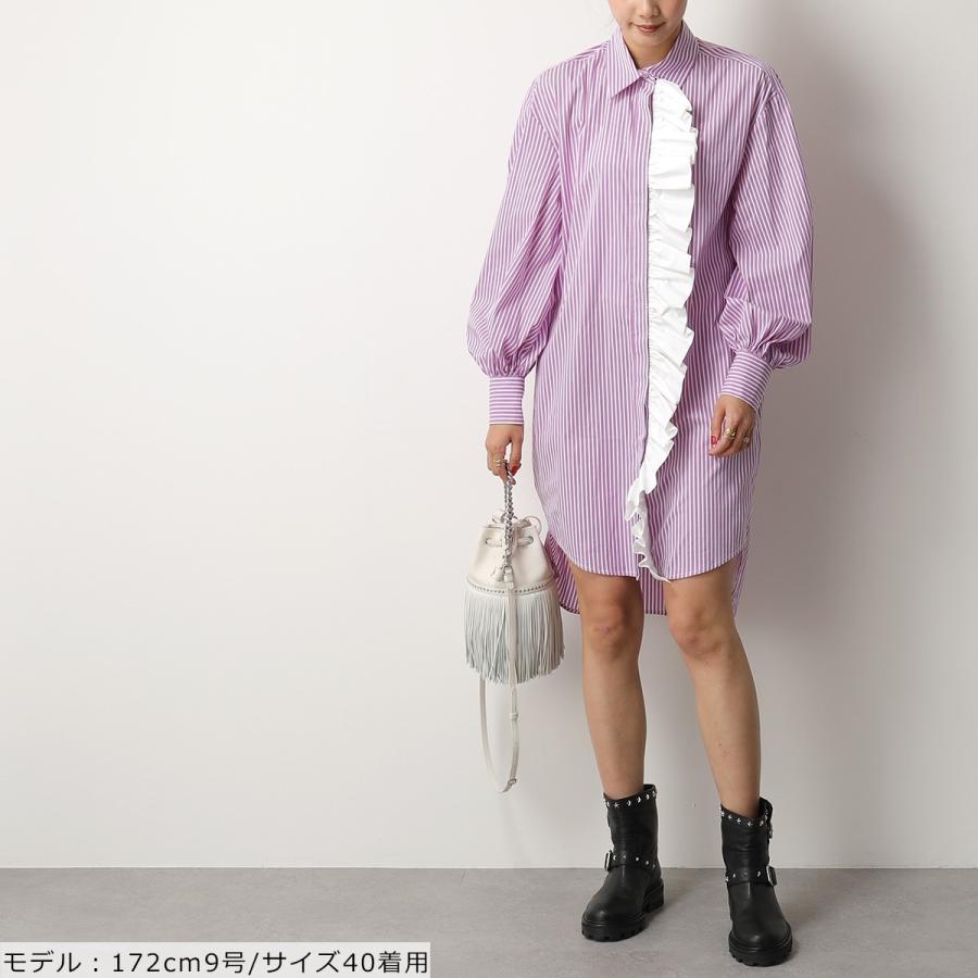 MSGM エムエスジーエム 3041 MDA02Y ストライプ フリル シャツ 