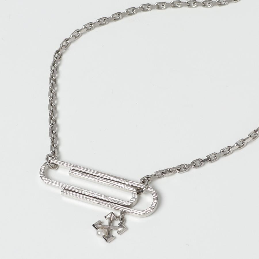 OFFWHITE オフホワイト VIRGIL ABLOH OMOB082R21MET001 TEXTURIZED PAPERCLIP PENDANT ペーパークリップ ネックレス 7200