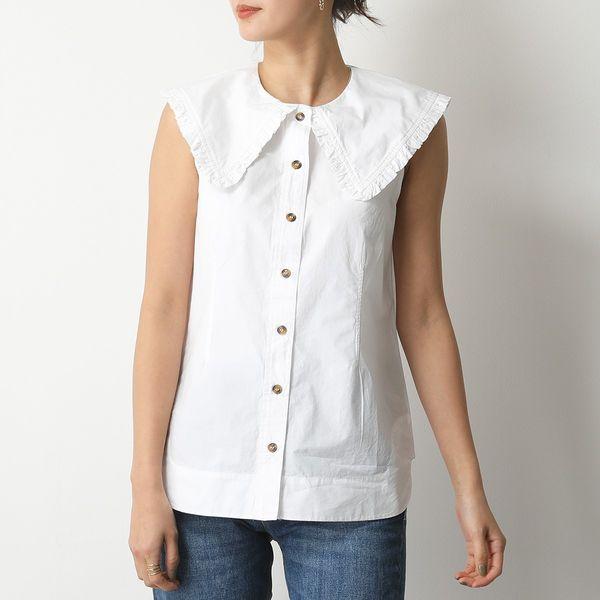 GANNI ガニー ブラウス F4715 6027 レディース ノースリーブ シャツ