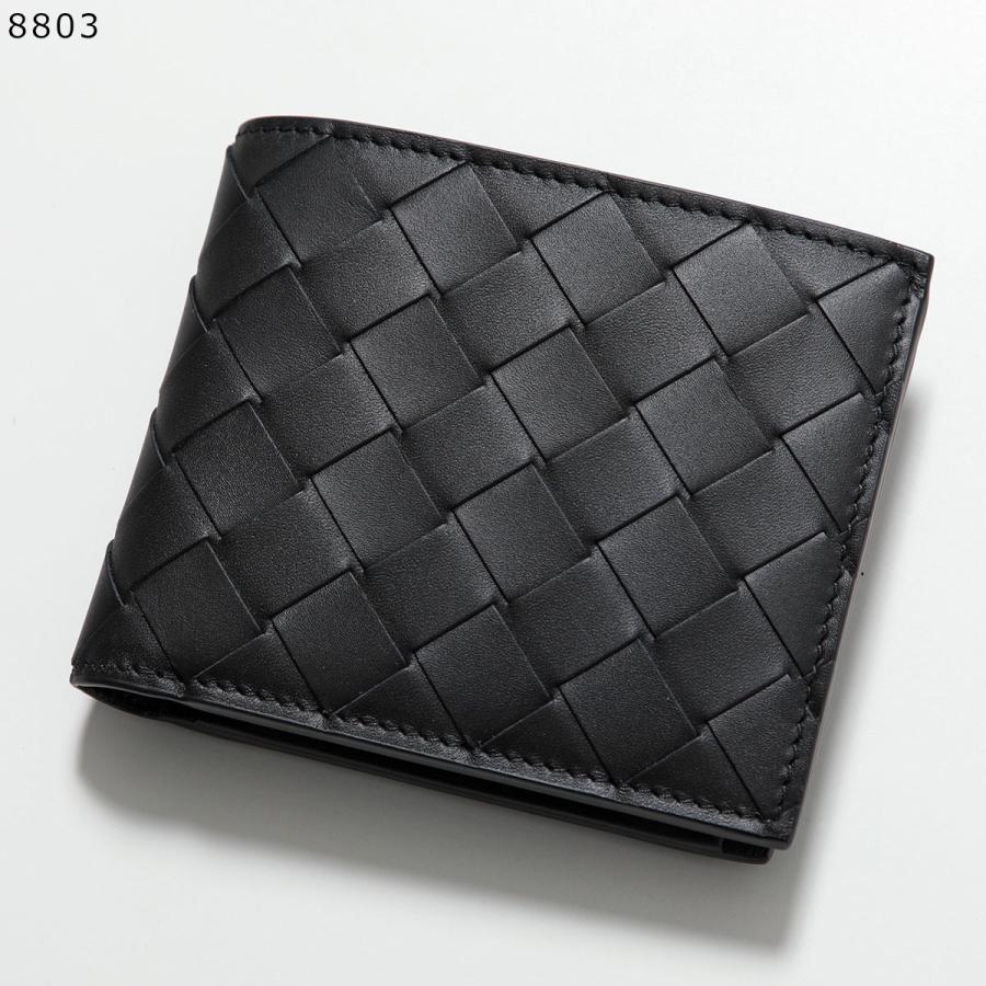ボッテガヴェネタ イントレチャート 二つ折り財布 カーフ ブラック 749412 BOTTEGA VENETA（ボッテガ・ヴェネタ） 二つ折り財布 605722 749412