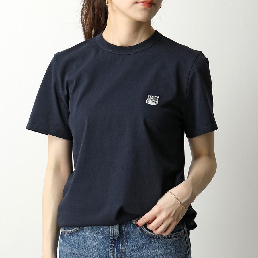 【KITSUNE メゾンキツネ】レザー Tシャツ 52 M 美品 MAISON KITSUNE（メゾン キツネ） Tシャツ GREY FOX HEAD PATCH
