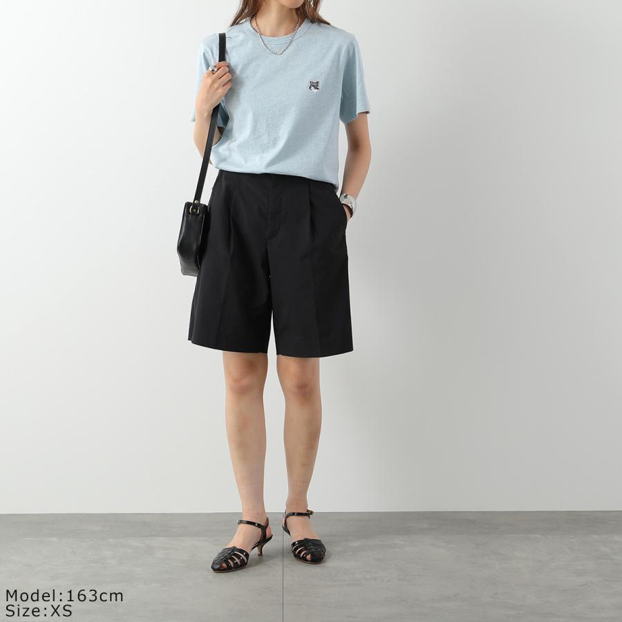 【KITSUNE メゾンキツネ】レザー Tシャツ 52 M 美品 MAISON KITSUNE（メゾン キツネ） Tシャツ GREY FOX HEAD PATCH