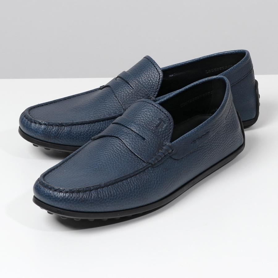 超爆安 トッズ Tod's ネイビー モカシン レザー ドライビングシューズ - モカシン