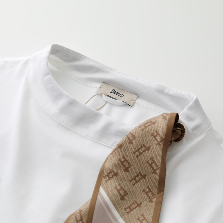 タグ付き 未使用 ヘルノ 現行 ブラウス フレンチスリーブ ホワイト 44 XL HERNO（ヘルノ） カットソー JG000158D 52003 レディース フレンチ