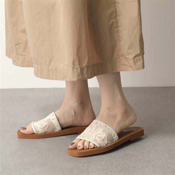 極美品】クロエ Chloé WOODY サンダル ミュール レース-