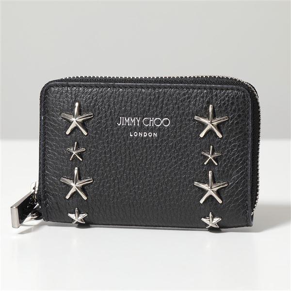 有名人芸能人 Uuf Danny ジミーチュウ Choo Jimmy 21年春夏新作 コインケース メンズ Black Silver ラウンドジップ ミニ財布 レザー ロゴ スタースタッズ 財布 Www Eventsatrefinery Com