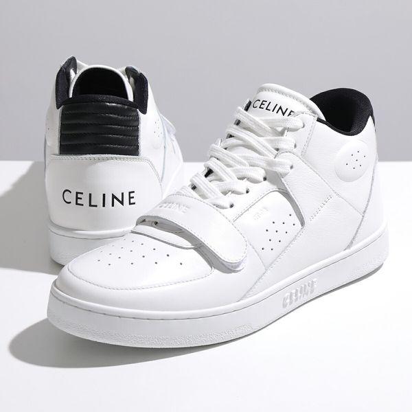 CELINE セリーヌ 342823542C CT-02 ベルクロストラップ ミッドスニーカー レースアップ レザー シューズ 靴 01OK