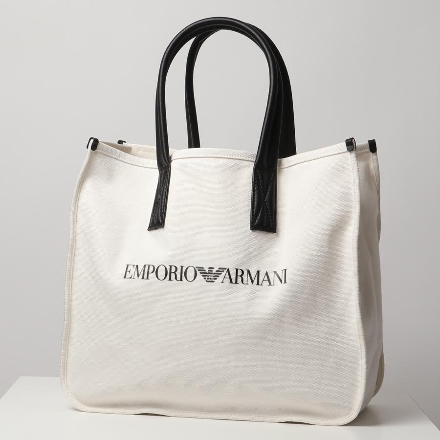 Emporio Armani エンポリオアルマーニ Y4n135 Y046e ショッパー キャンバス製 ロゴ トートバッグ ポーチ付き 鞄 Offwhite Black メンズ インポートセレクト Musee 通販 Yahoo ショッピング