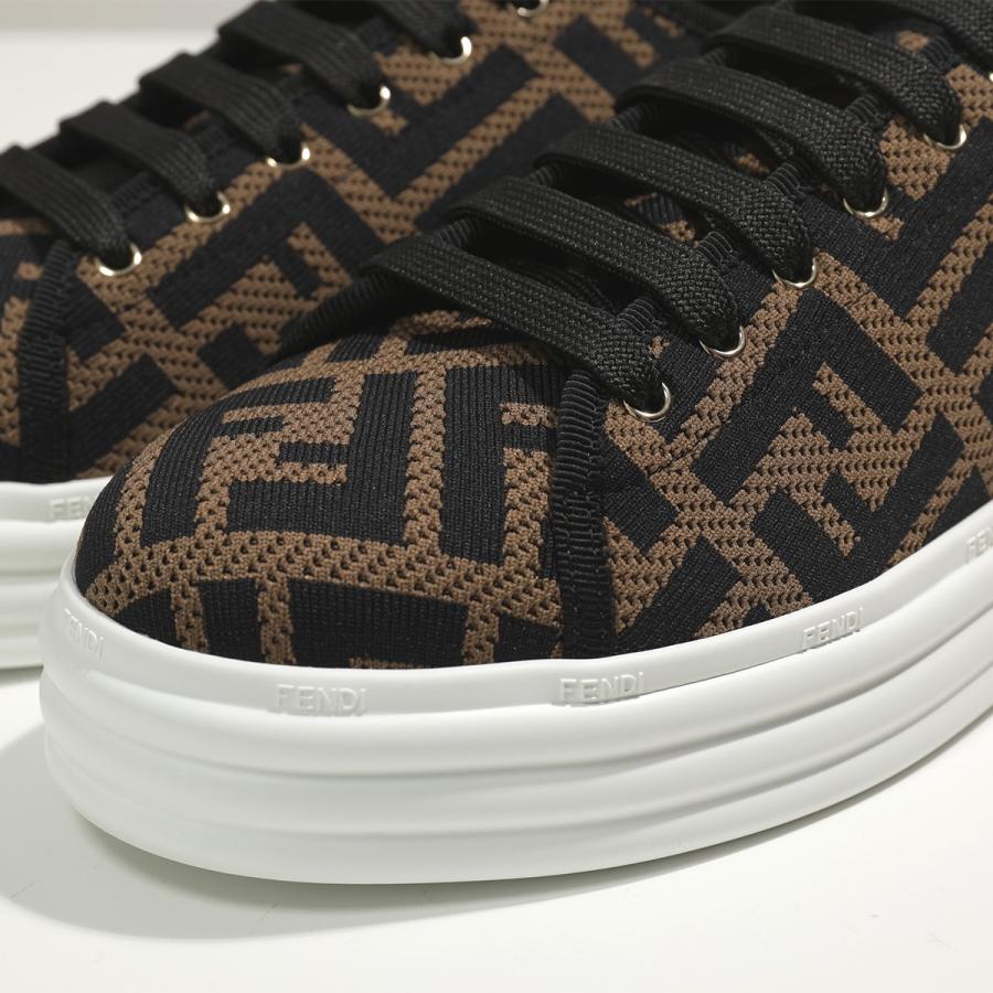 フェンディ FENDI 「ダブルFズッカ」 牛革×キャンバス レザースニーカー
