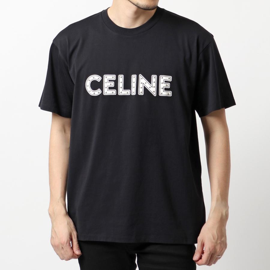 CELINE セリーヌ 2X687 501F スタッズ付き ルーズ Tシャツ ロゴT 