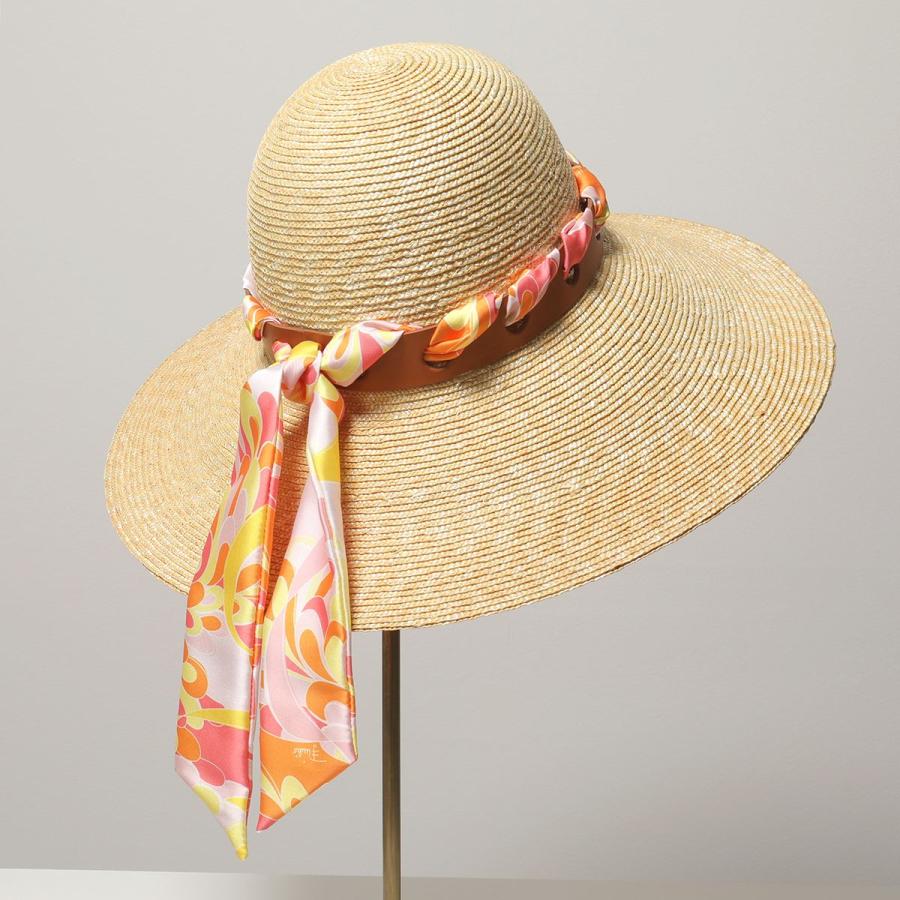 新品エミリオプッチEMILIO PUCCI麦わら帽子(ストローハット)オレンジ