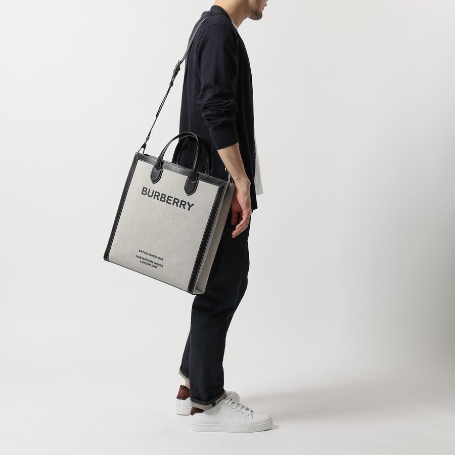 バーバリー burberry トートバッグホースフェリーキャンバスブラック