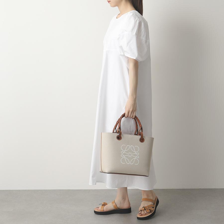 LOEWE ロエベ A717S72X06 ANAGRAM TOTE SMALL アナグラム トートバッグ スモール ジャガード レザー ハンドバッグ ロゴ 鞄 2426/ECRU-TAN レディース｜s-musee｜02