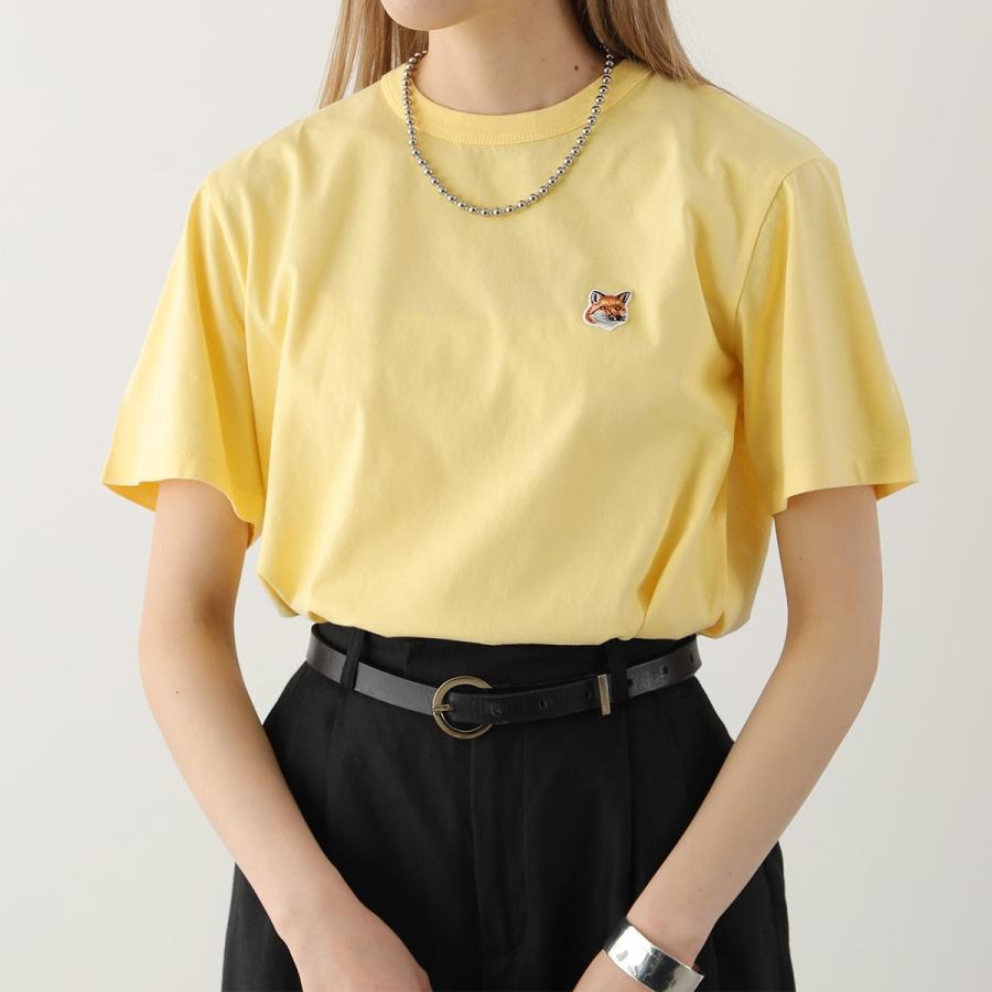 メゾンキツネ フランス製 シルク 半袖 Tシャツ S ベージュ系 MAISON KITSUNE 胸ポケット レディース MAISON KITSUNE' - メゾンキツネ フランス製 シルク 半袖 Tシャツ S