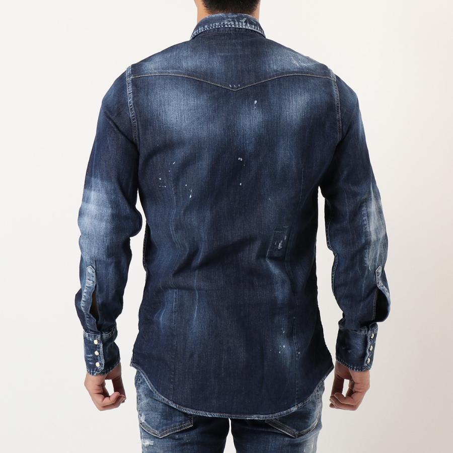 DSQUARED2 ディースクエアード S74DM0526 S30341 Western Dark Shirt 
