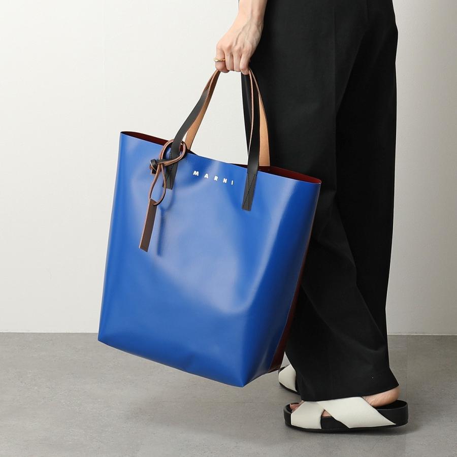 MARNI マル二 バイカラー PVC トートバッグ ショッピングバッグ SHOPPINGBAG ブラック ブルー - icaten.gob.mx