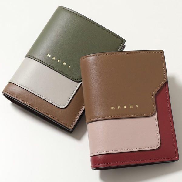 MARNI マルニ PFMOQ14U13 LV589 カラー2色 レザー 二つ折り財布 ミニ