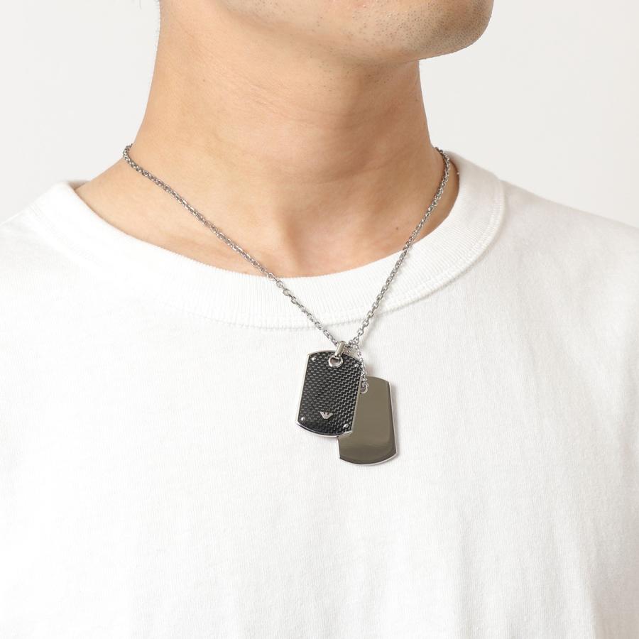 Emporio Armani エンポリオアルマーニ Egs イーグルロゴ ネックレス ダブルタグ ペンダント アクセサリー シルバー ブラック メンズ インポートセレクト Musee 通販 Yahoo ショッピング